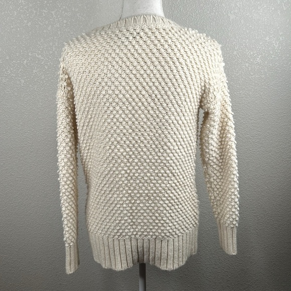American Eagle Cream Wool & Alpaca Blend Long Sleeve Crew Neck Sweater Size S - Picture 4 of 6